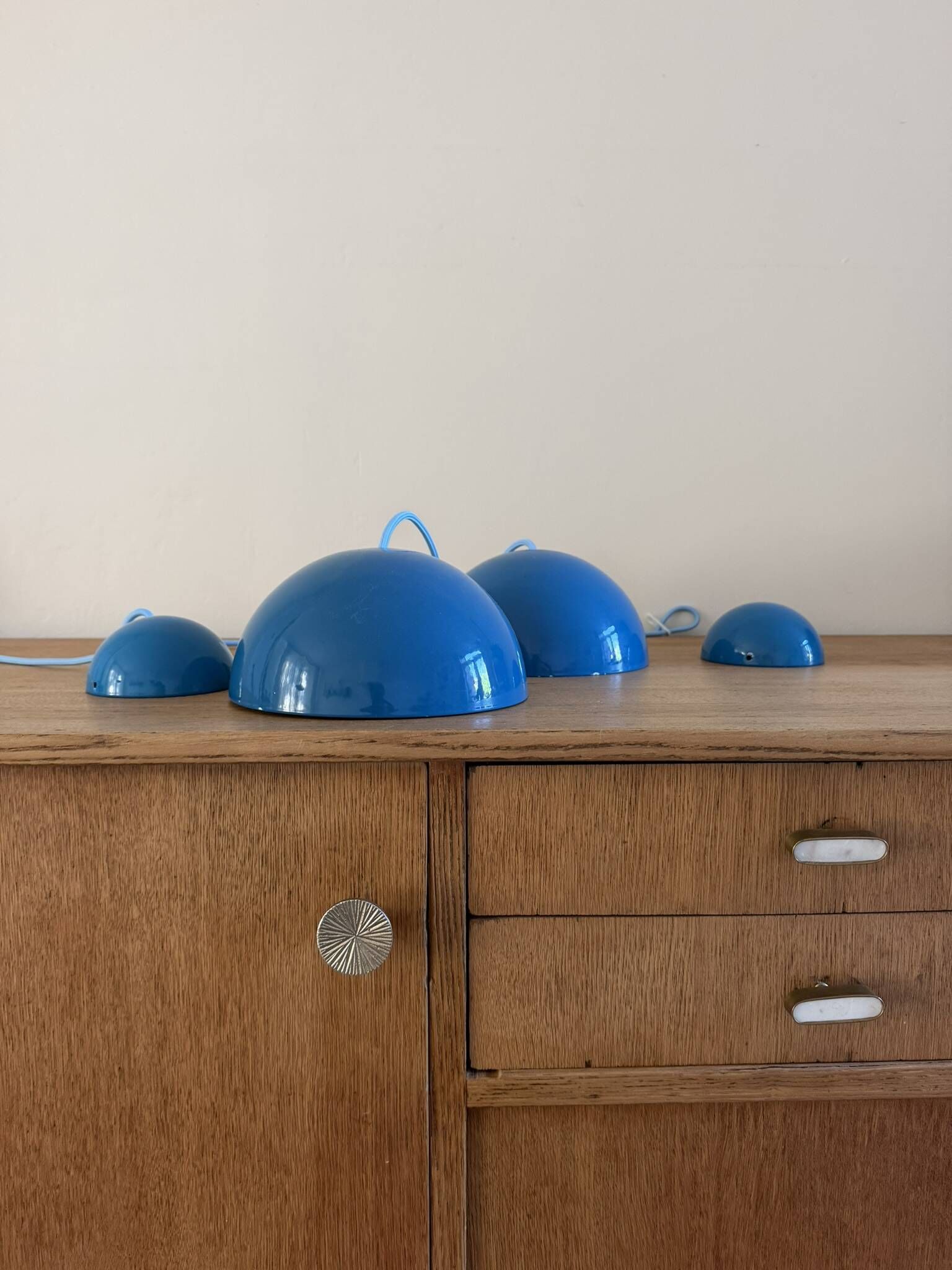 Vintage set of 2 Louis Poulsen Flowerpot - Verner Panton - Danish design lamps