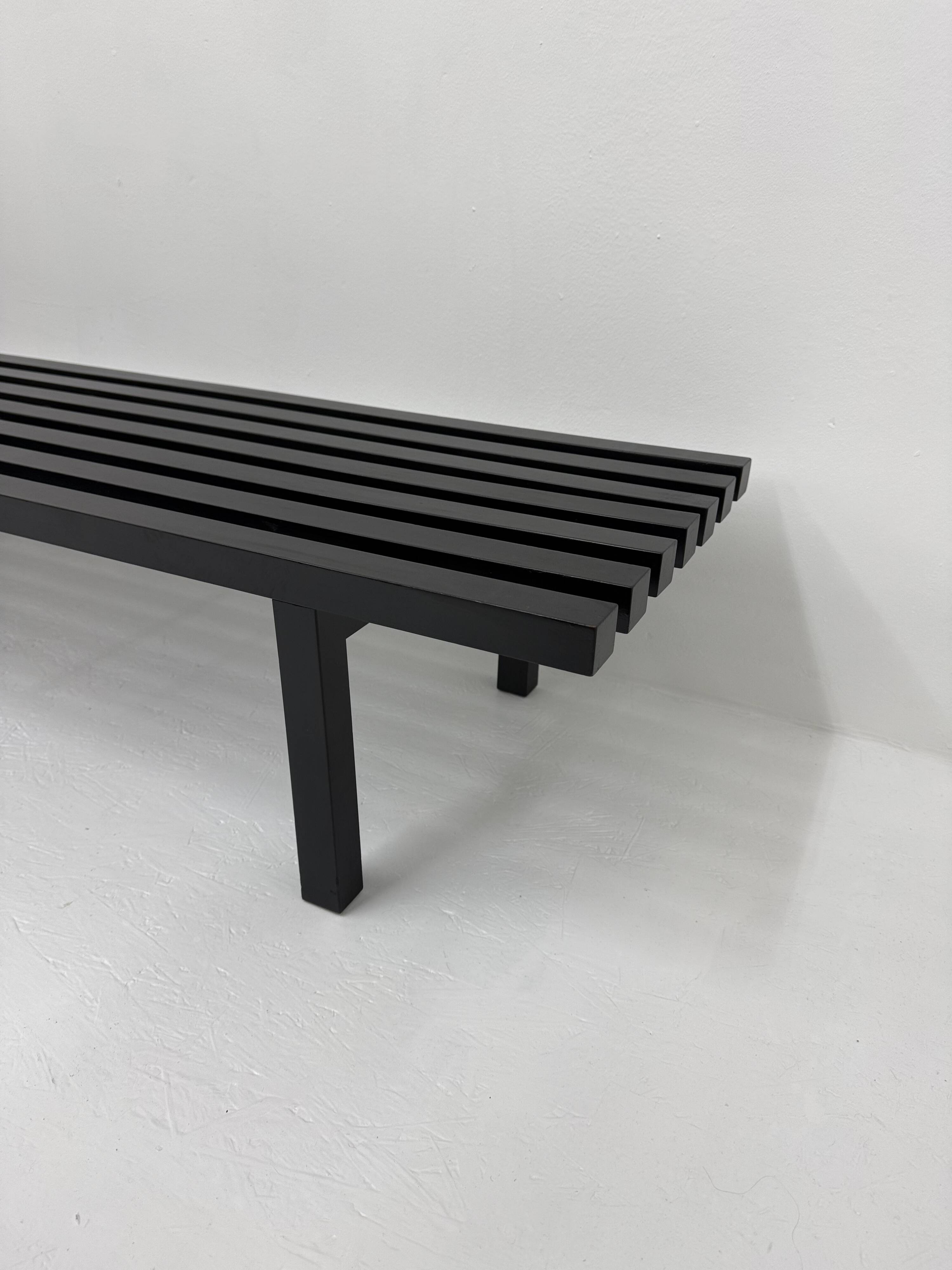 Mid-century slatted wooden bench Martin Visser style , 1970’s