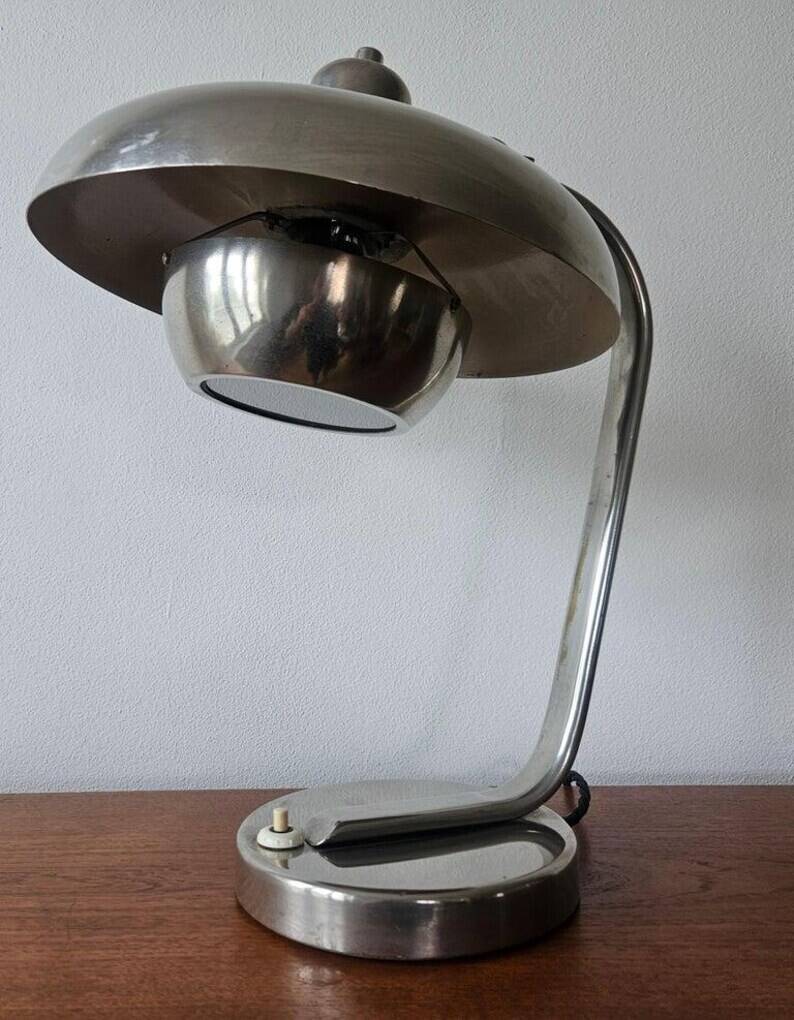 Rare Bauhaus Chrome Table Lamp, Franta Anyz, Functionalism, Art Deco, 1930s