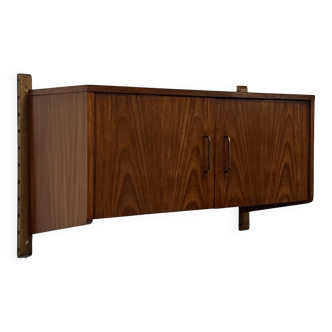 Cabinet mural vintage système mural compact années 1960 en placage de teck
