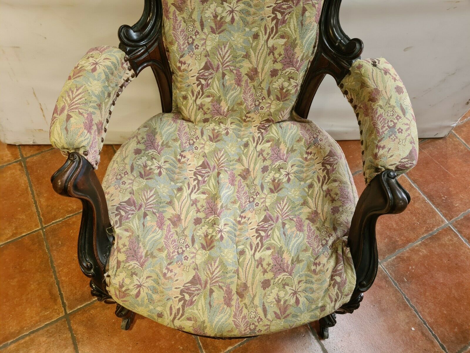 Armchair style Napoleon III in rosewood