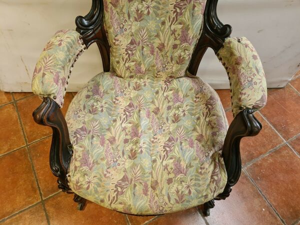 Fauteuil bergère style Napoleon III en palissandre