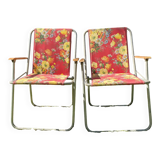 60s floral camping folding chairs