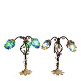 Pair of vintage Murano cluster lamps, 1950s