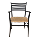 Vintage straw armchair Enrico Delmonte 1960