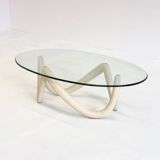 Oval coffee table with sculptural base by Armando Rosato