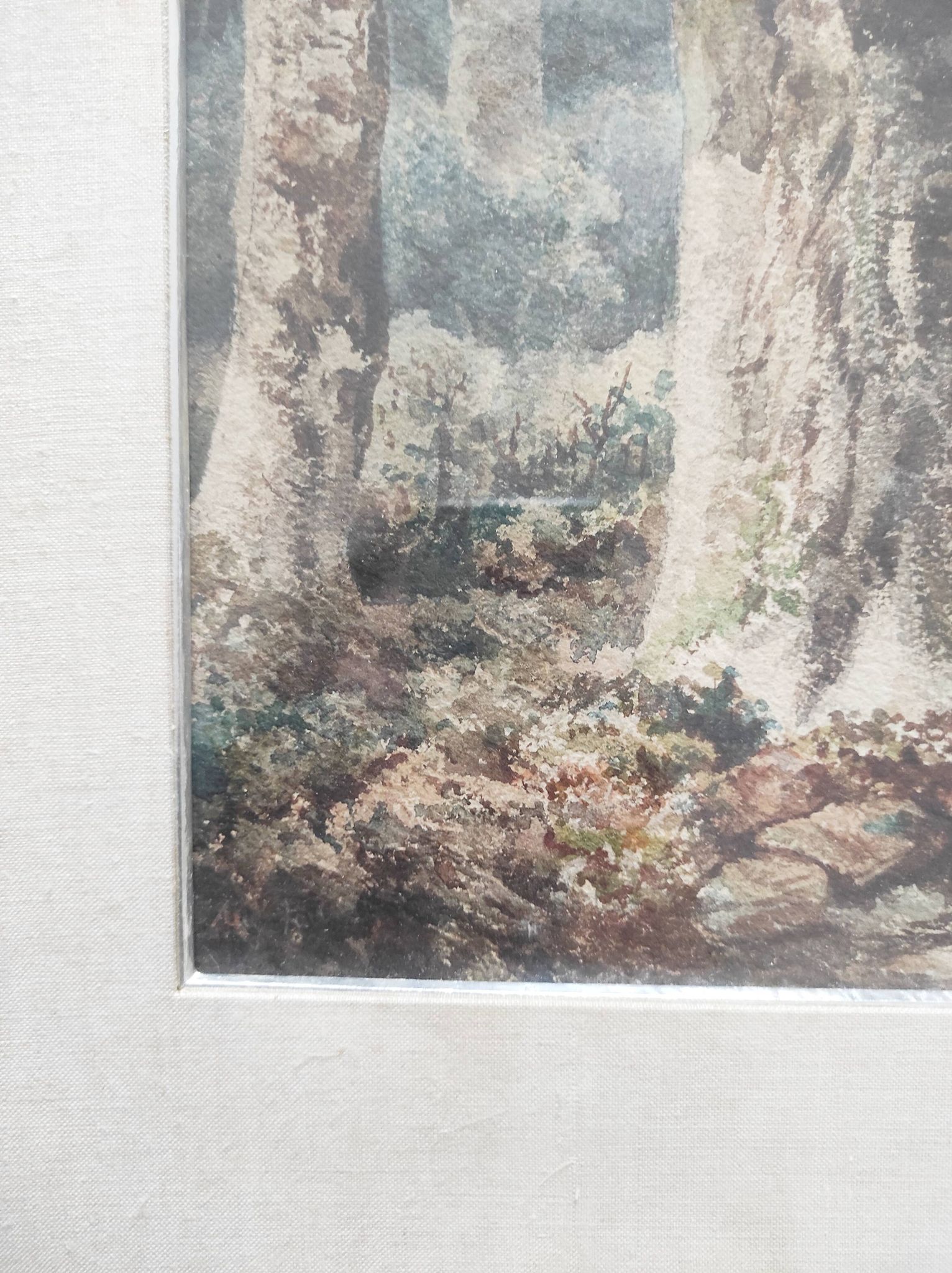 View of a Lake, 19th Century Framed Watercolor