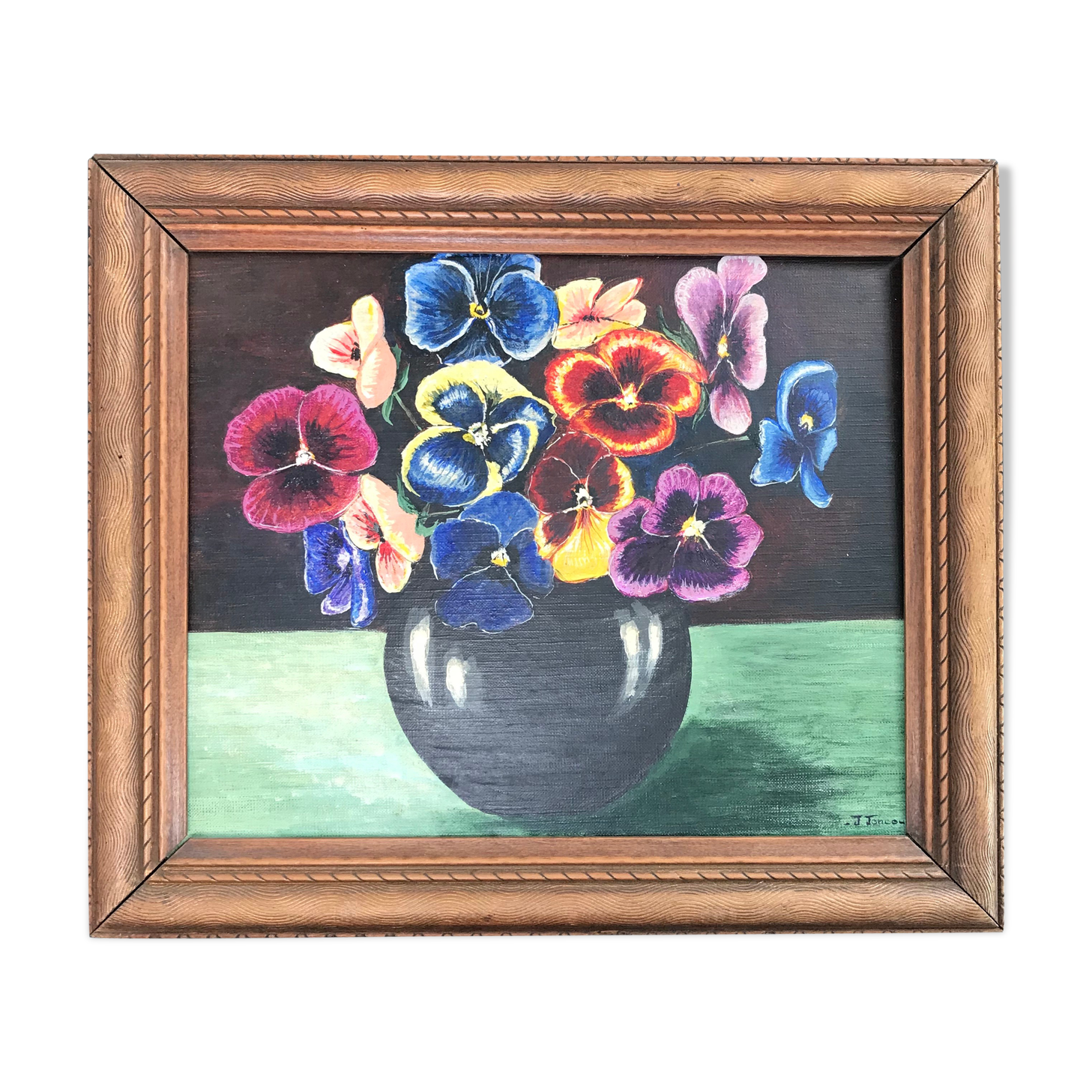 Peinture bouquet de pensées
