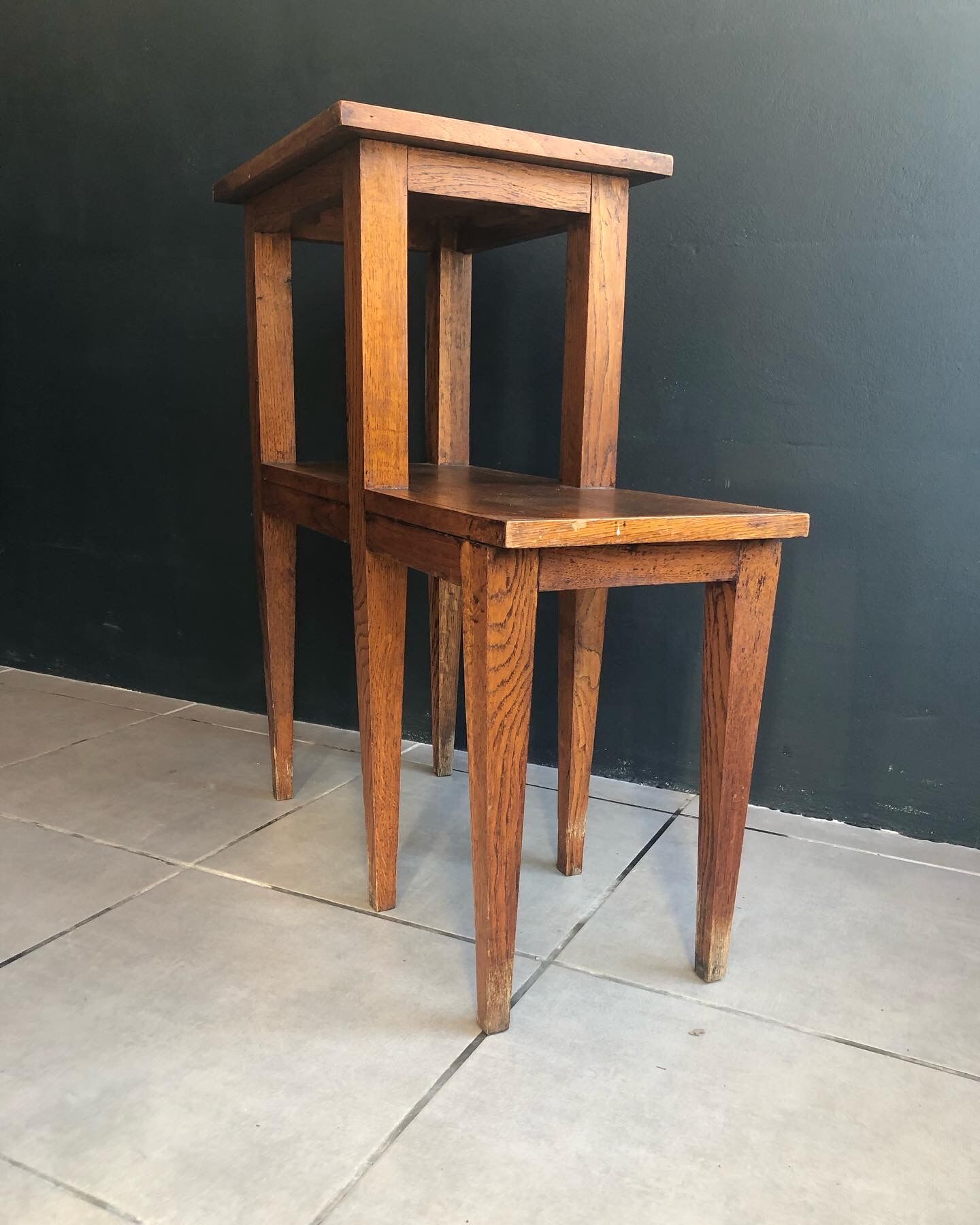 50s oak fifth wheel console