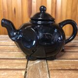 Old vintage black ceramic elephant shaped teapot #a474