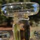 Large blown glass chandelier with bubbles