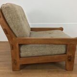 Brutalist chair with oak feathers