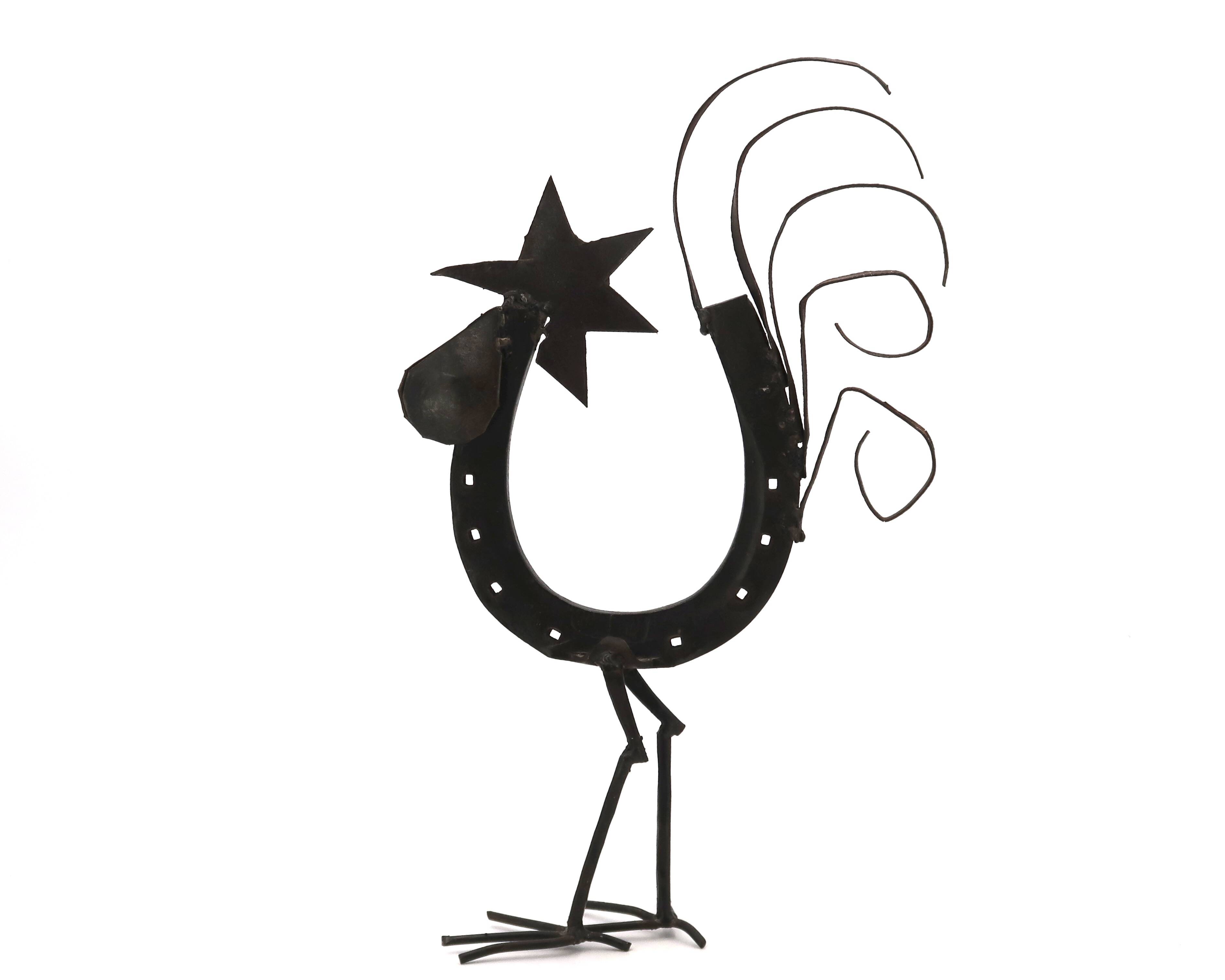 Folk art sculpture, metal rooster, 1950s. Height: 36.5 cm