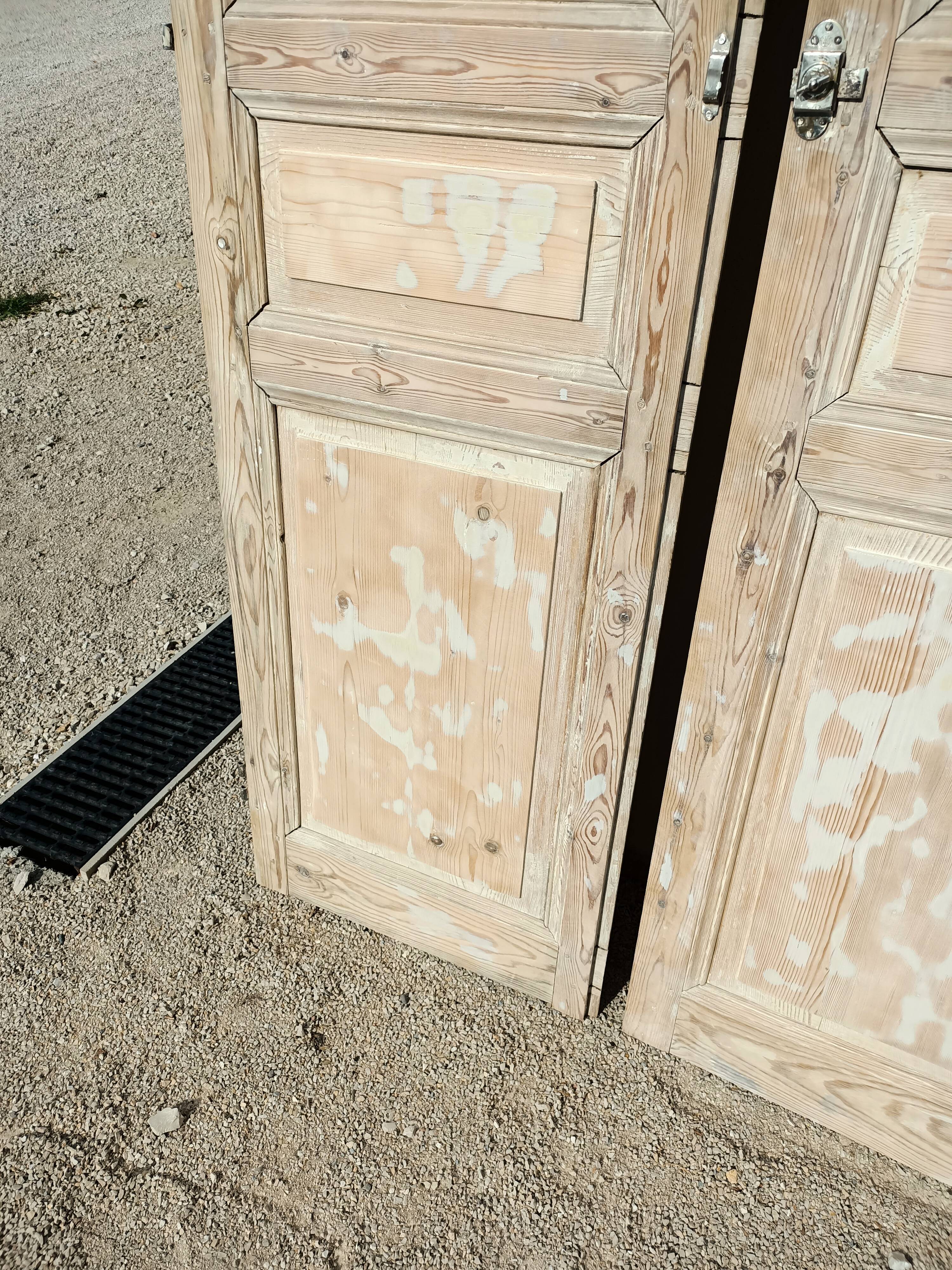 Pair of old fir doors 113x232