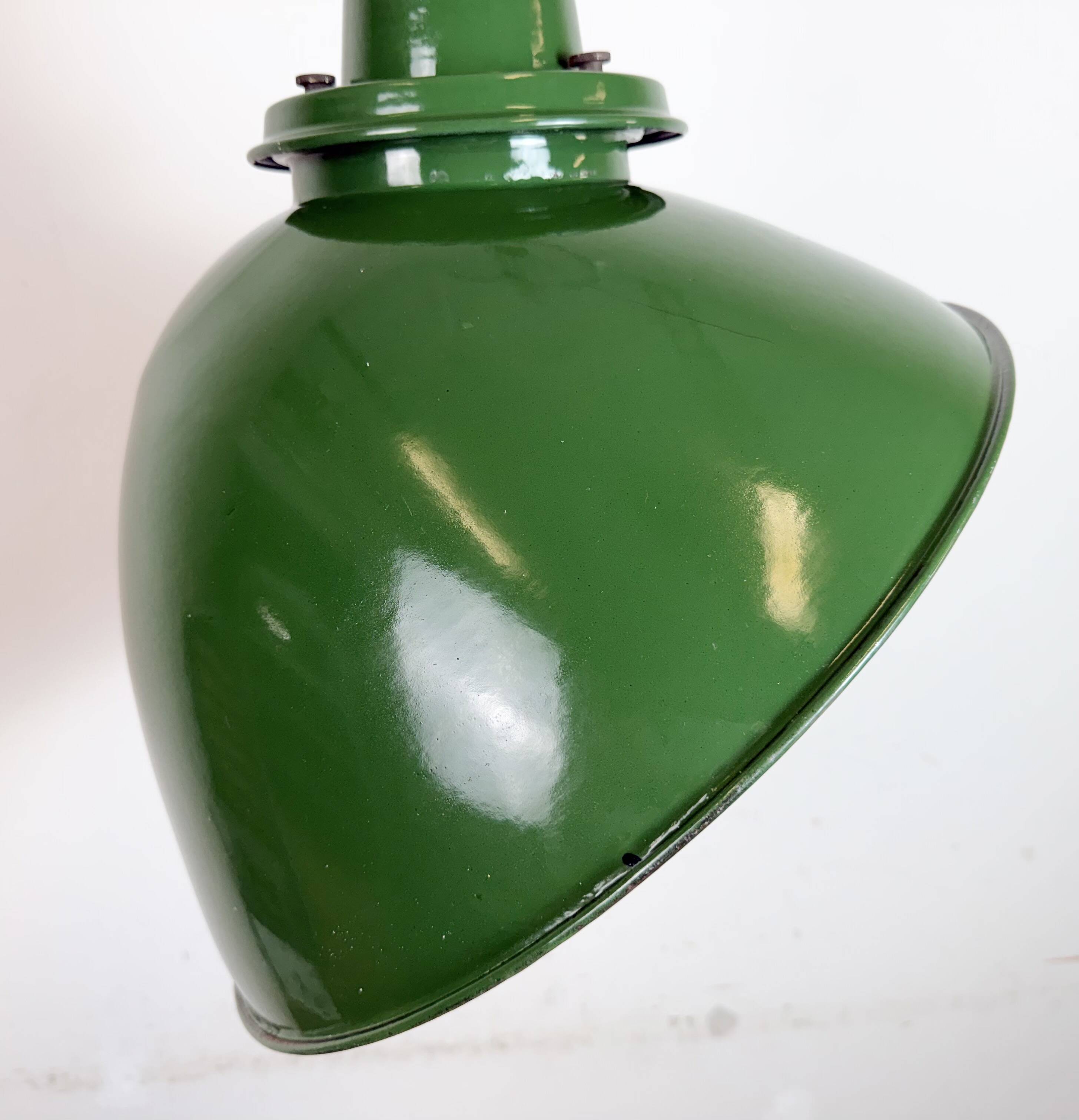 Large Industrial Green Enamel Factory Pendant Lamp from Benjamin, 1960s