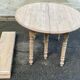 Renovated Louis Philippe round extendable dining table with 4 leaves.