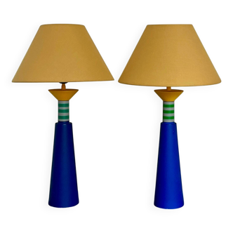 Pair of Olivier Villatte lamps from the 80s