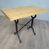bistro table metal base rustic top