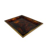 Hollywood regency brass and tortoiseshell lucite tray, Italy 1970s