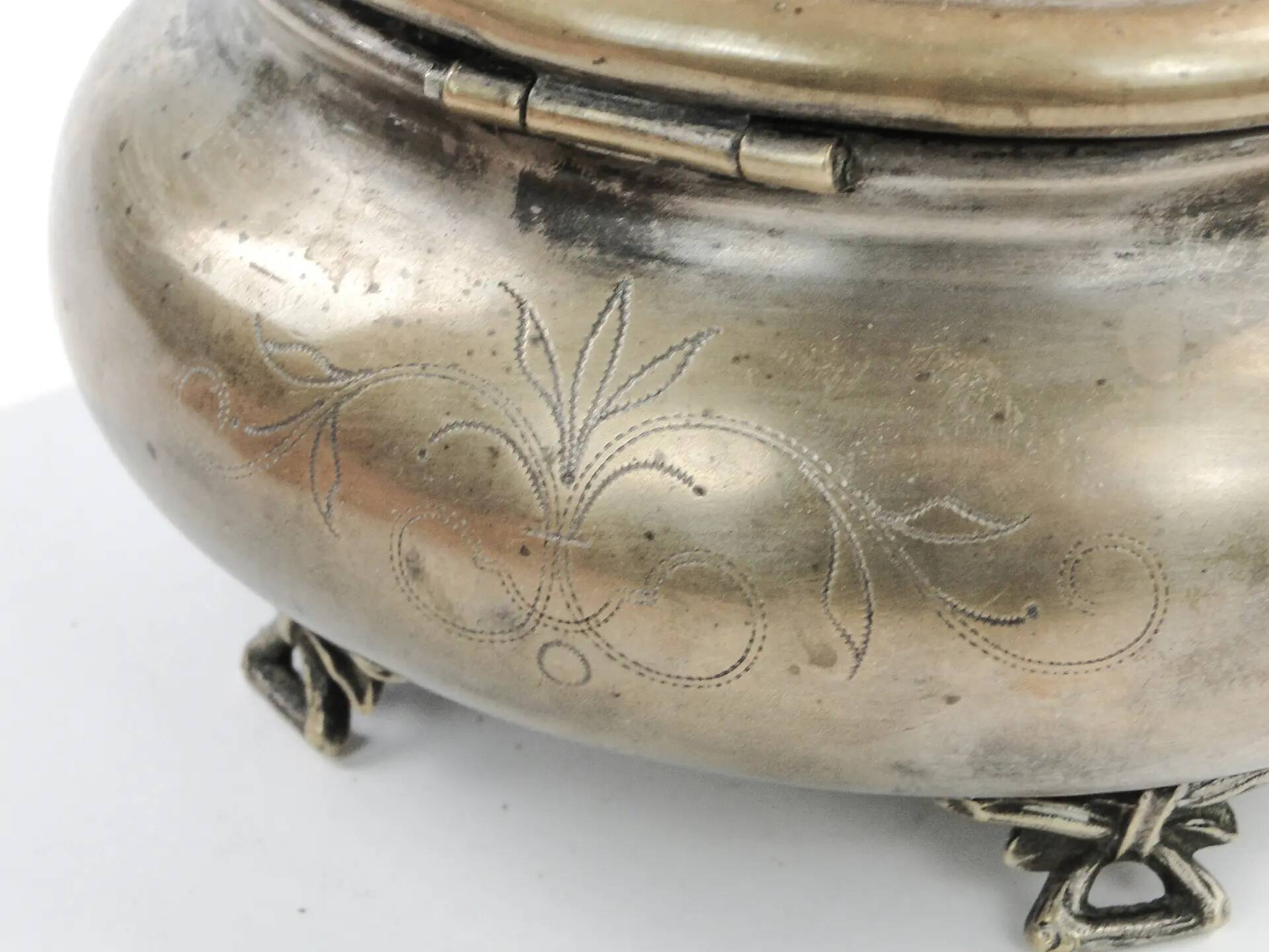 Eclectic elliptical sugar bowl, silver-plated brass, Austria, 19th century