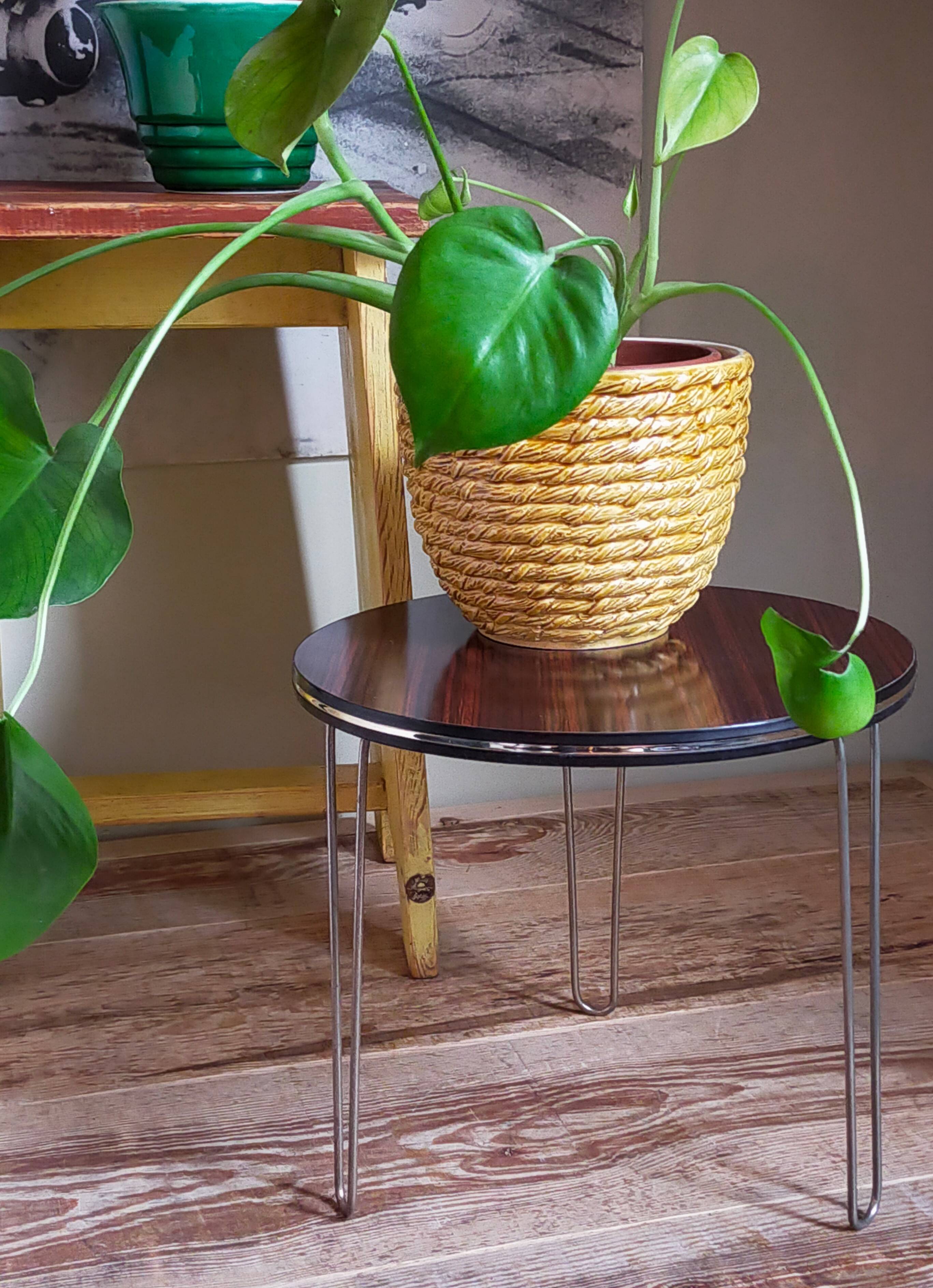 Vintage “rope” slip ceramic planter