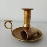 Set of 2 brass cellar rat candlesticks