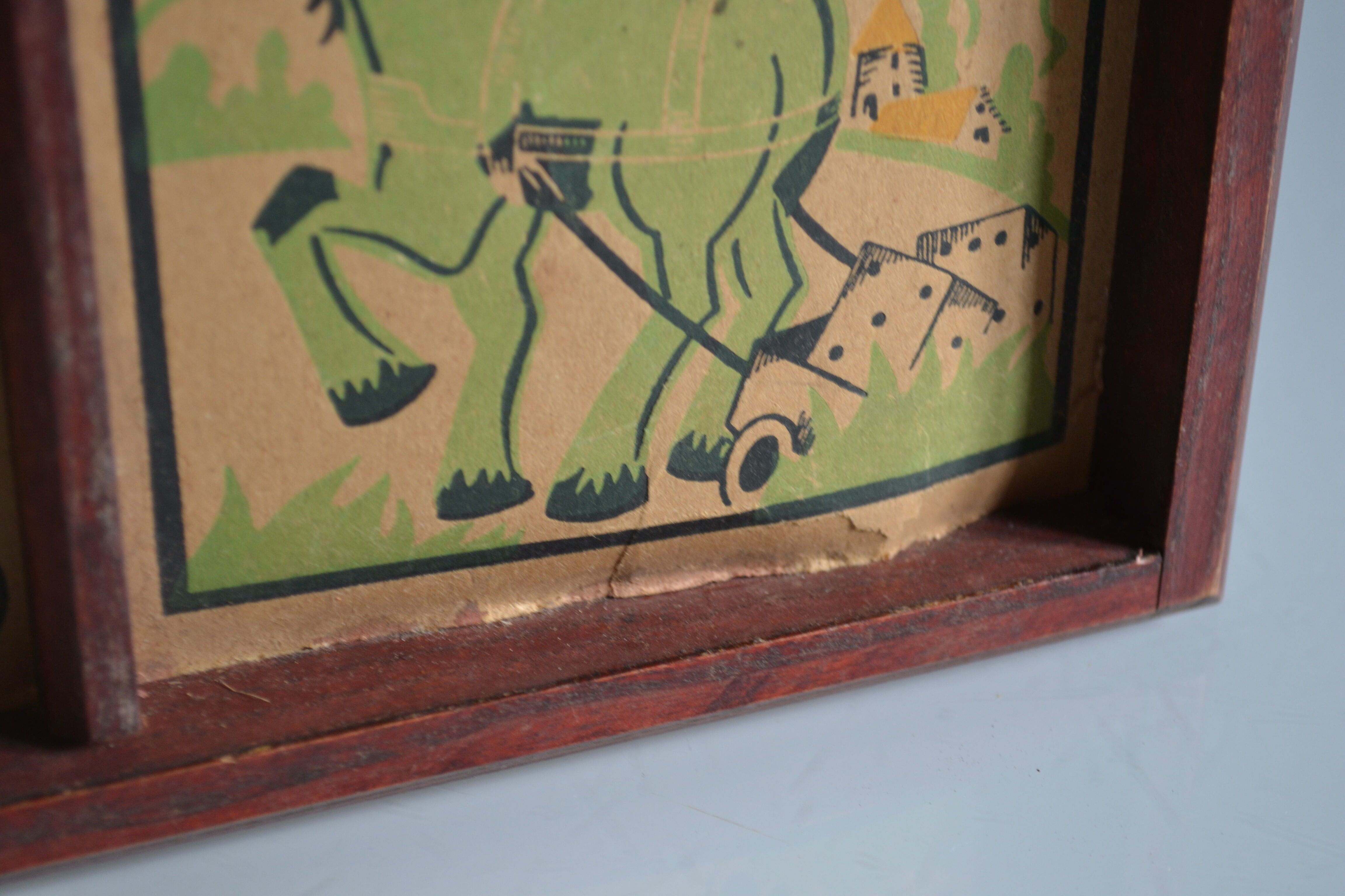 Old game board of small horses