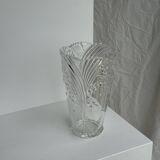 Glass vase with stylized flower pattern