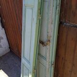 Set of shutters / 4 patinated woodwork elements 168 cm ep 1940