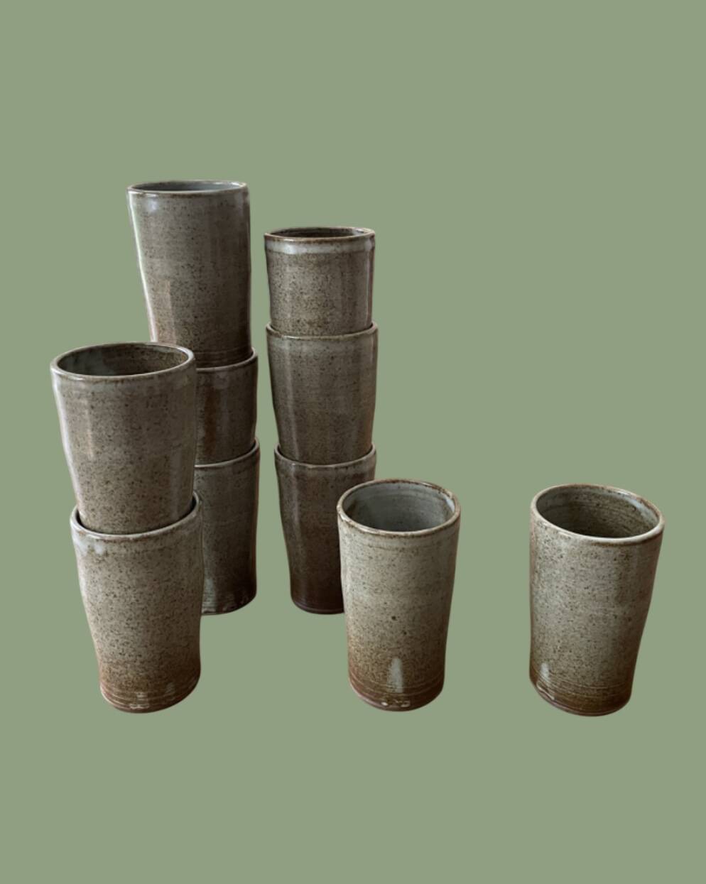 Mugs en grès émaillé vintage