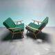 Pair of boomerang armchairs Thonet