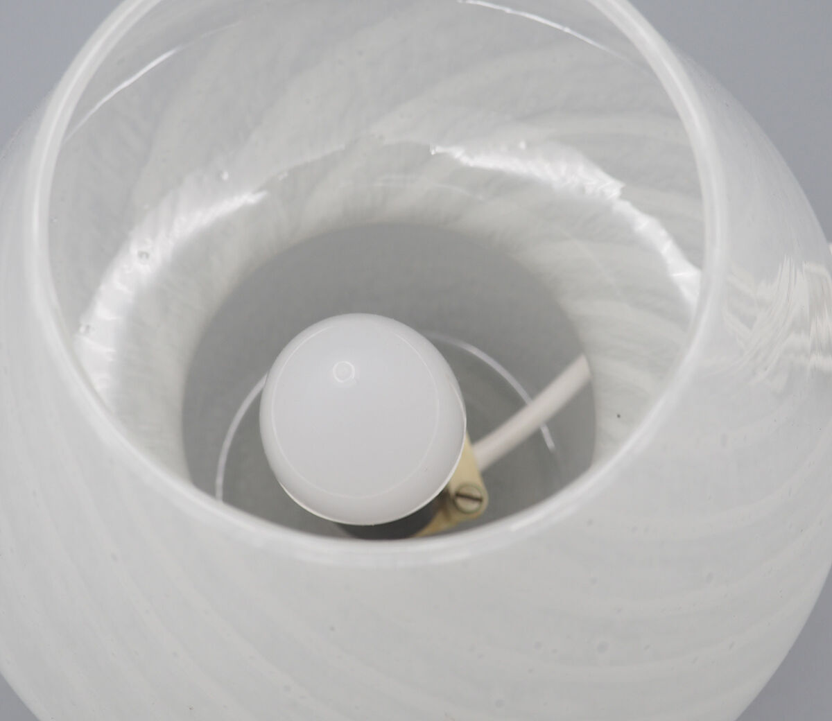 Vintage mushroom table lamp in grey murano glass, 1970s