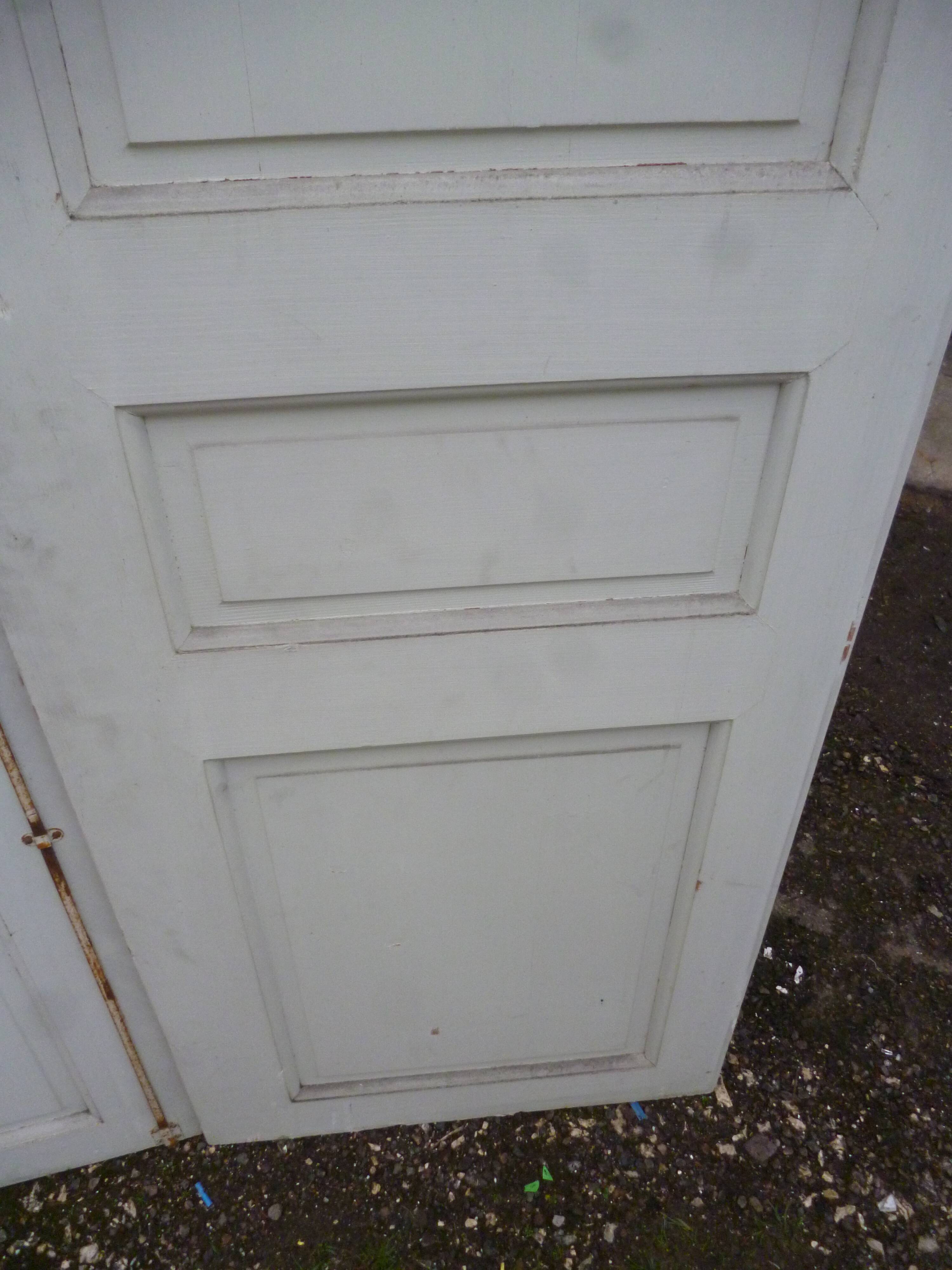 Pair of closet door old green patina