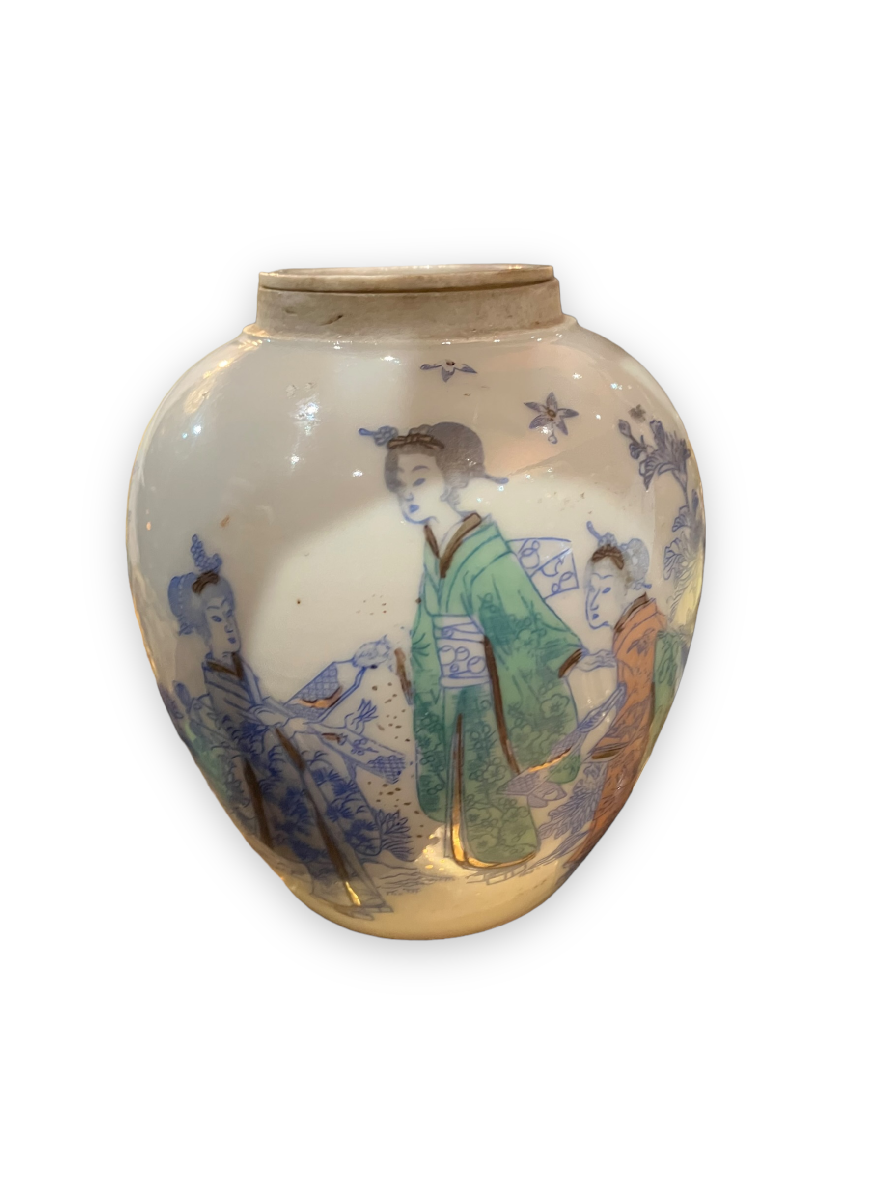 Asian porcelain covered pot