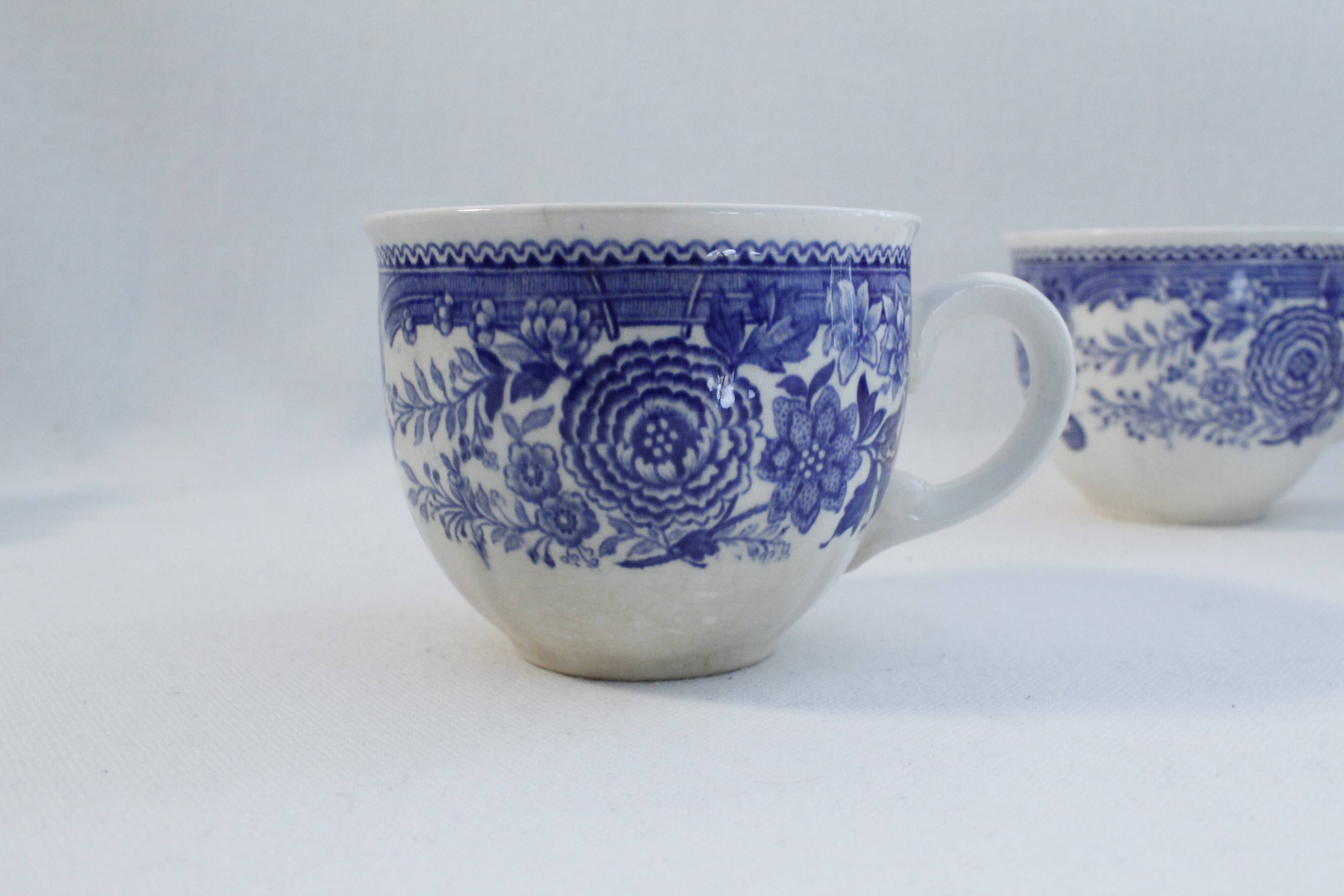 Villeroy & Boch coffee set décor Burgenland blue - 6 cups + 6 saucers