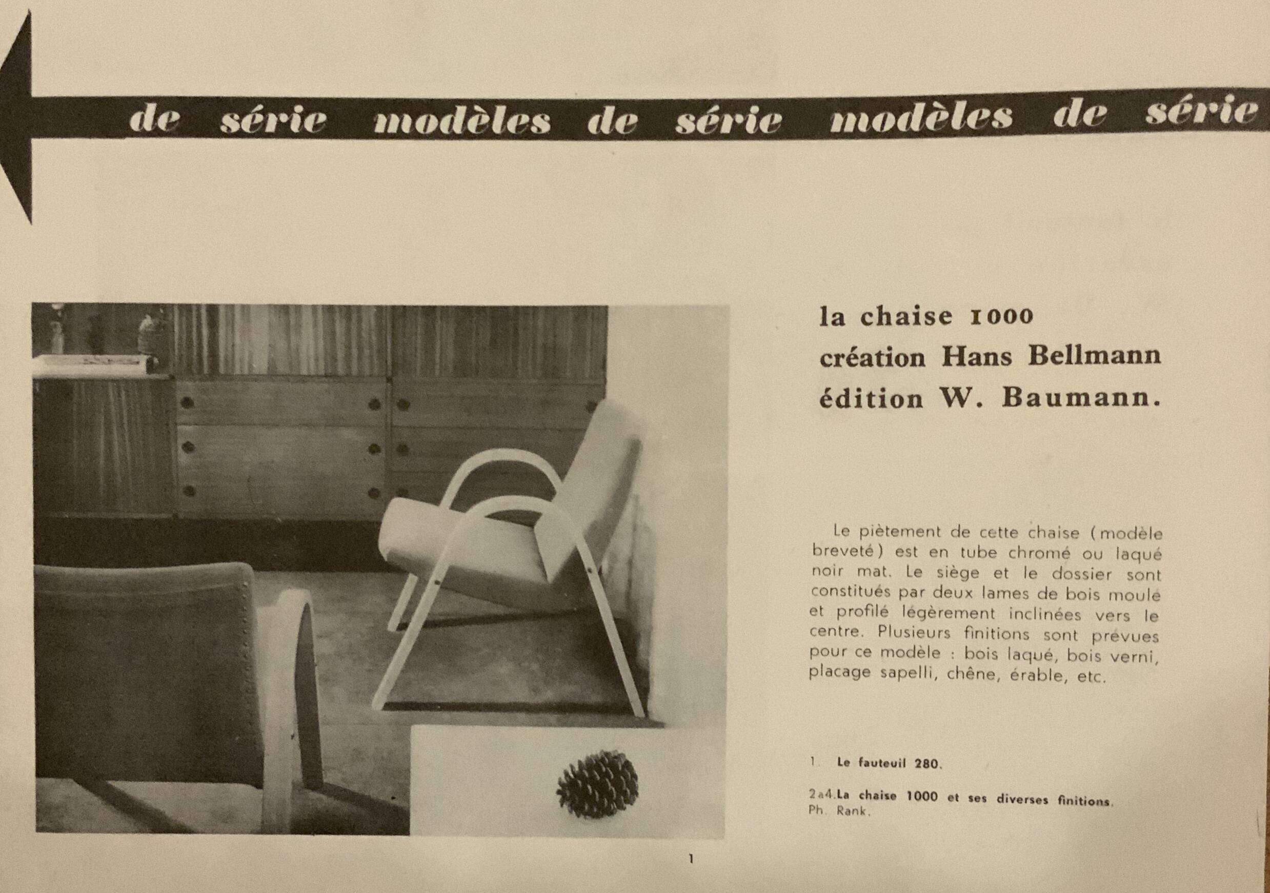 Vintage armchair from 1959 Baumann 280 Restored Amara Aubergine color