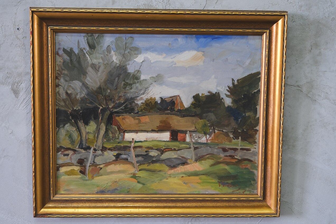Gotthard Sandberg (1890-1961) , Swedish Oil Painting, Oil on Board, 1933, Framed