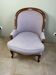Fauteuil Louis Philippe  en bois et tissu lilas