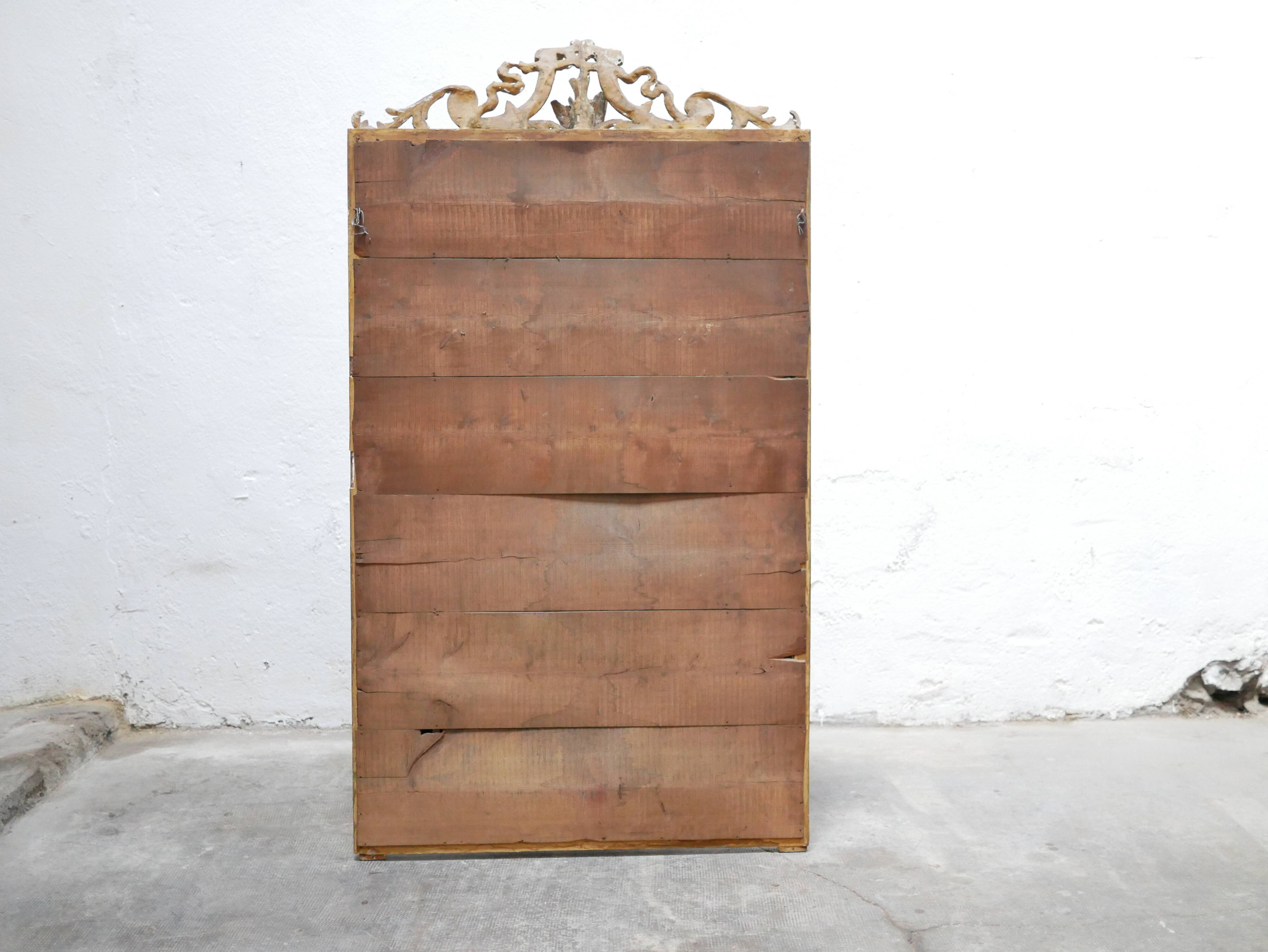 Old Napoleon III louis XV style mirror with parecloses 162cm x 90cm