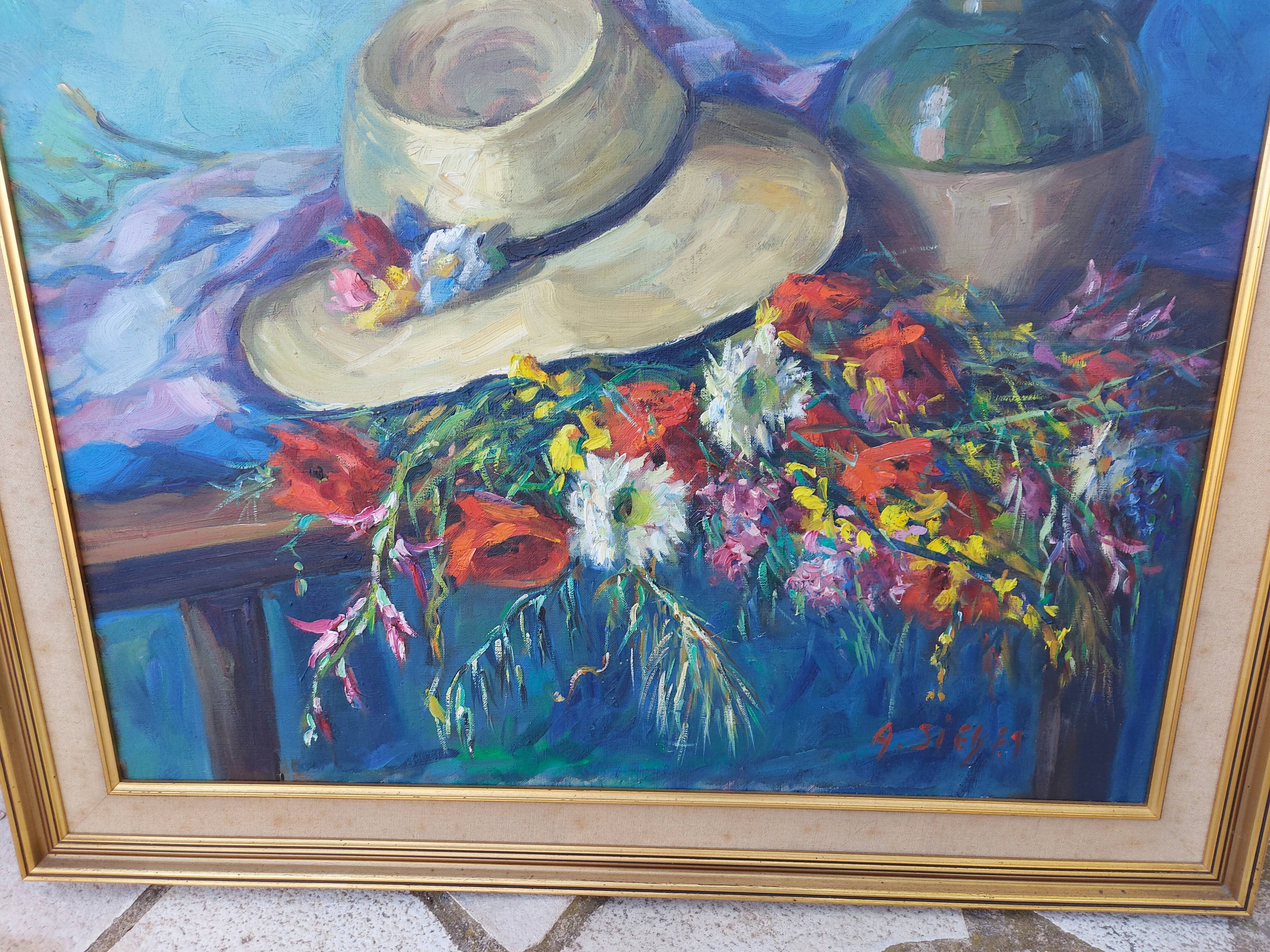 Table oil on canvas signed