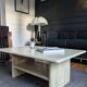 Vintage coffee table in travertine