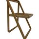 Ensemble vintage de 4 chaises pliantes, design en sangle et bois, années 1970