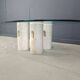 Vintage travertine and glass coffee table, 1970s