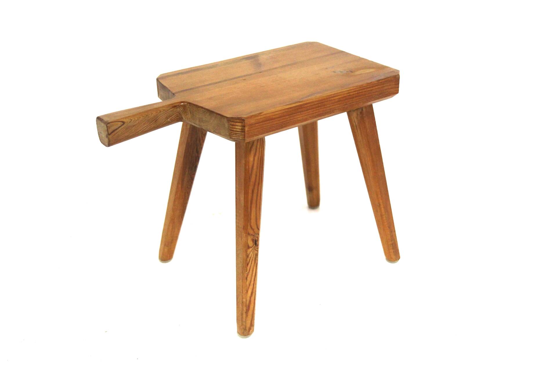 Scandinavian pine stool, Hemslöjd, Sweden, 1960