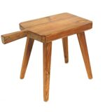 Scandinavian pine stool, Hemslöjd, Sweden, 1960