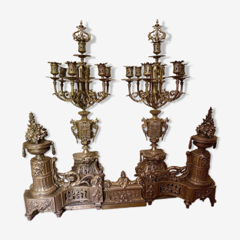 Set chandeliers, fireplace fronts