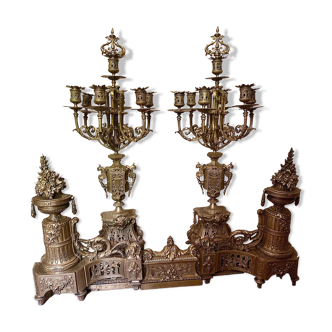 Set chandeliers, fireplace fronts
