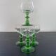 Service of 4 engraved white wine glasses