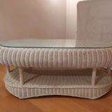 Salon de jardin en osier vintage