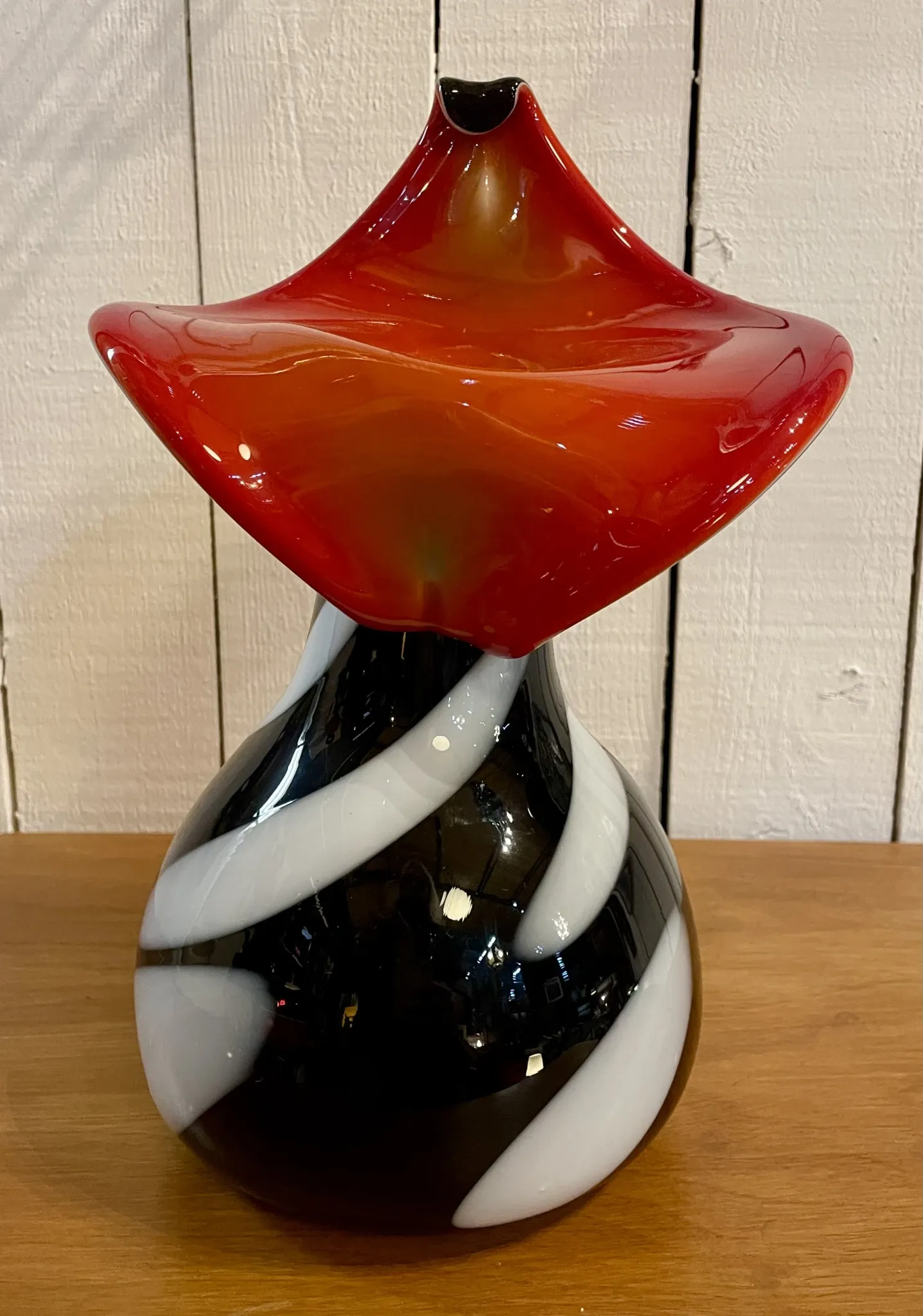 Vase en verre "zebra" italien